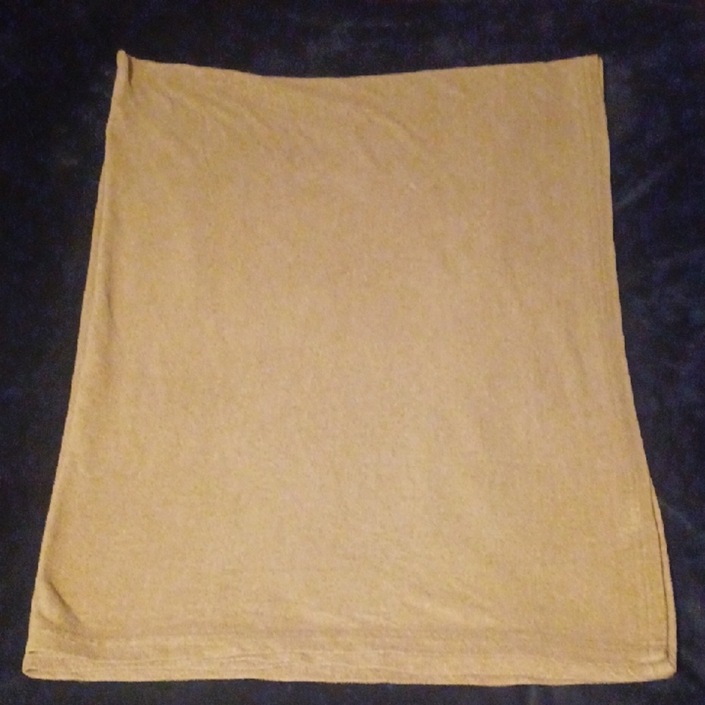 VTG Berkshire Blanket Throw - Made in USA - Dark Tan 4'x5' - Soft & Cozy
